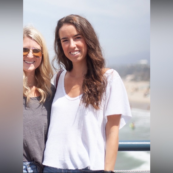 Free People Flowy White Tee - Picture 4 of 4